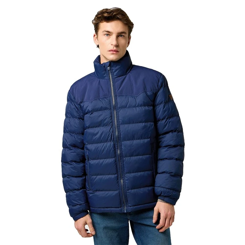 Wrangler Men's Packable Puffer Jacket, Navy, M