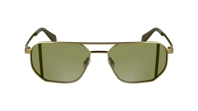 CALVIN KLEIN JEANS Unisex Adult Sunglasses CKJ25202S - Matte Gold with Solid Khaki Lens