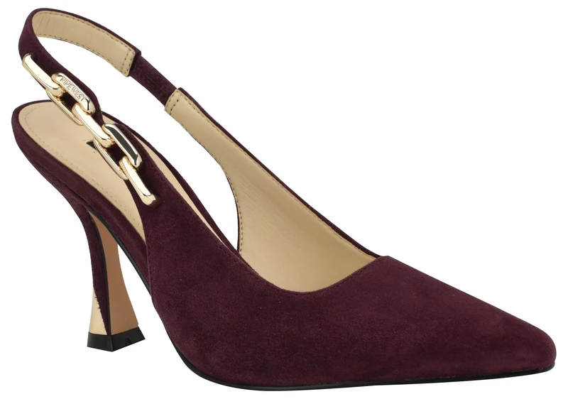 Nine West Women's Veroni Pump, Burgundy Suede 600, 8 UK