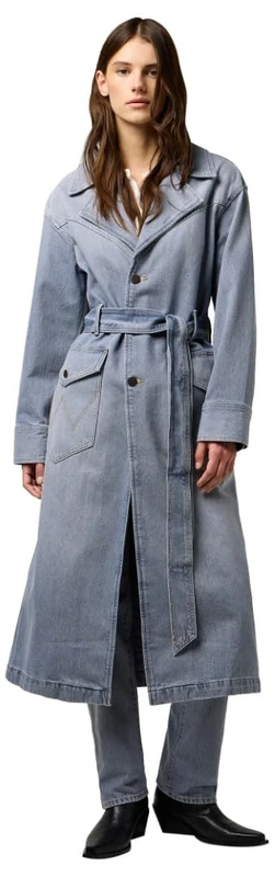 Wrangler Women's Denim Trench Jacket, Haute Haze, S