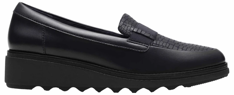Clarks Sharon Pace Womens Navy Leather, 5