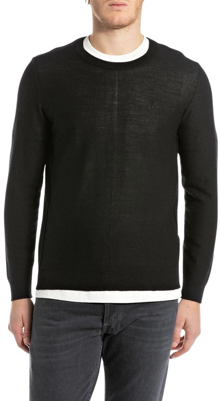 Replay Men's Jumper, 098 Black, L