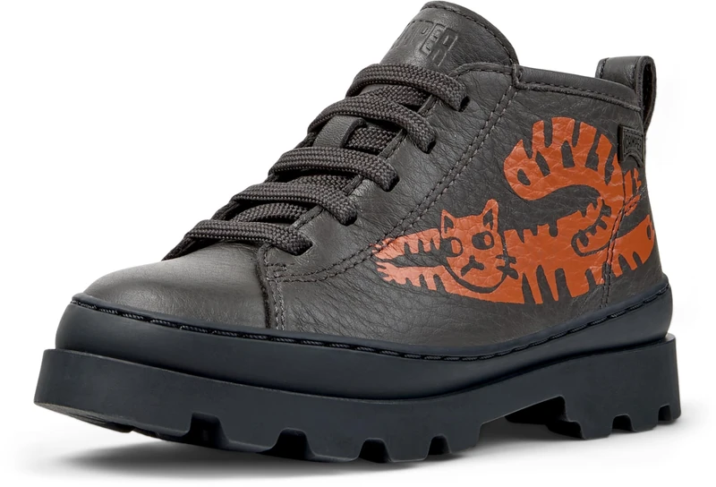 Camper Unisex Kid's Brutus K900370 Lace Up Bootie, Dark Gray 005, 12.5 UK Child