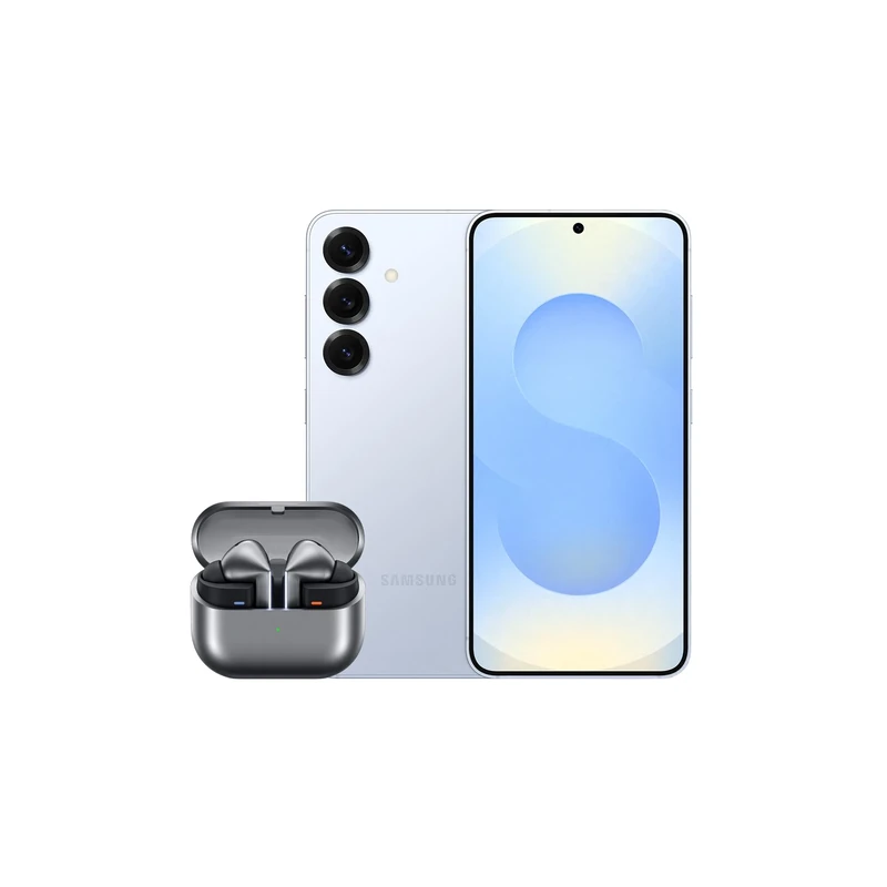 Samsung Galaxy S25 AI Smartphone, 12GB Memory, 256GB Storage, Icy blue and Galaxy Buds3 Pro, Grey (UK Version)