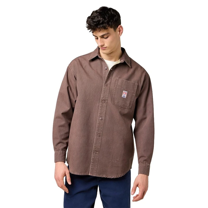 Wrangler Men's Cj 1 Pkt Shirt, Peppercorn, S