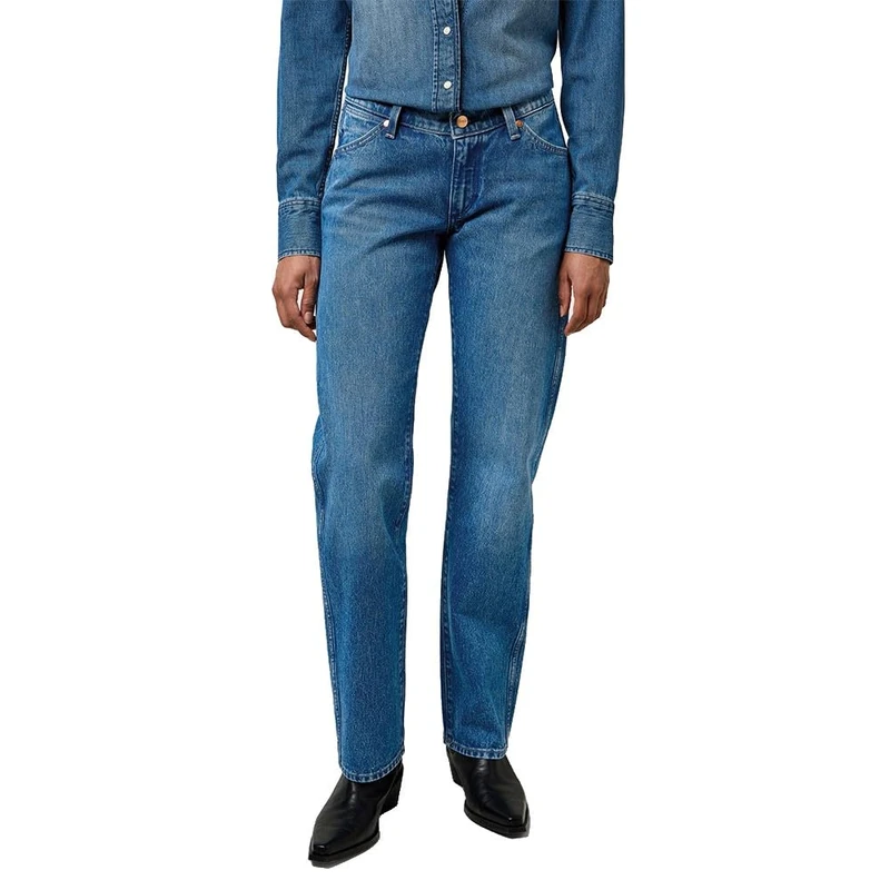 Wrangler Women's Low Rise Cowboy Jean, Lasso Lagoon, 33W x 32L
