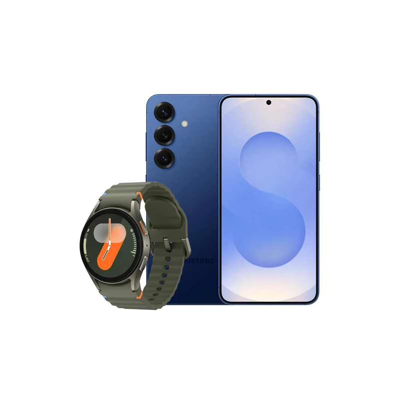 Samsung Galaxy S25 AI Smartphone, 12GB Memory, 128GB Storage, Navy and Galaxy Watch7 Green, 40mm, Bluetooth (UK Version)