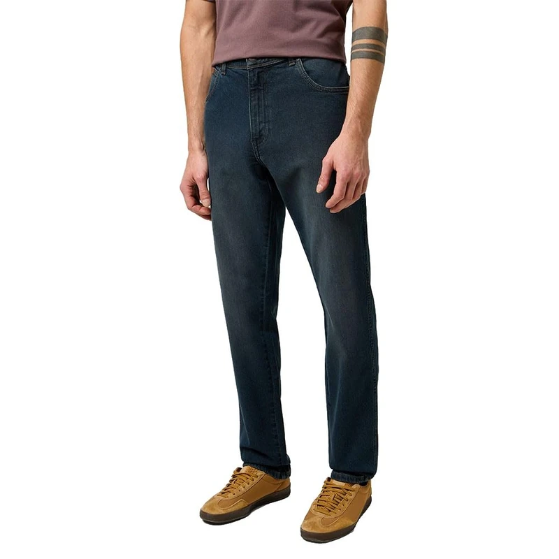 Wrangler Texas Slim Men's Jeans - Blue - Silkway W29-W50 Stretch Cotton, Old River, 36 W/32 L