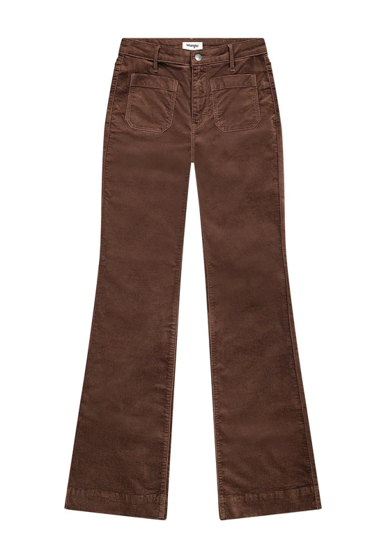 Wrangler Women's Flare Pants, Mahogany, 27W x 34L
