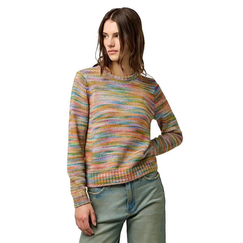 Wrangler Women's Striped Sweater, Rainbow, XL