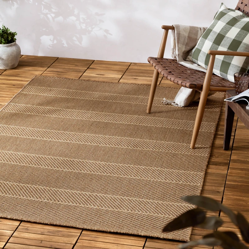 furn. Yard Pentle Jute Effect Indoor/Outdoor Rug - Natural - 140x170cm