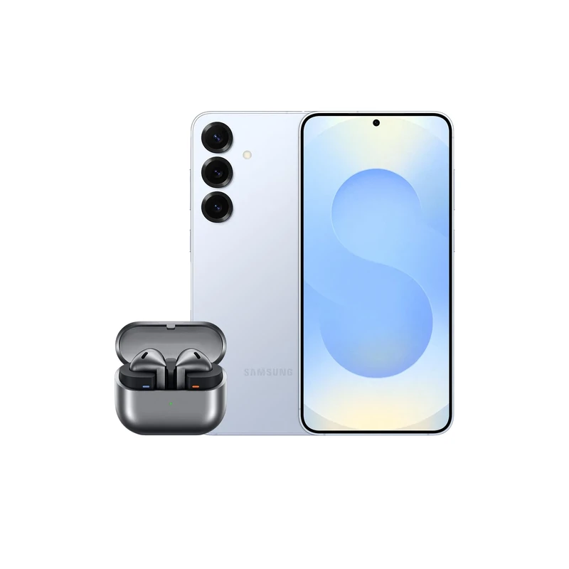 Samsung Galaxy S25+ AI Smartphone, 12GB Memory, 256GB Storage, Icy Blue and Galaxy Buds3, Grey (UK Version)