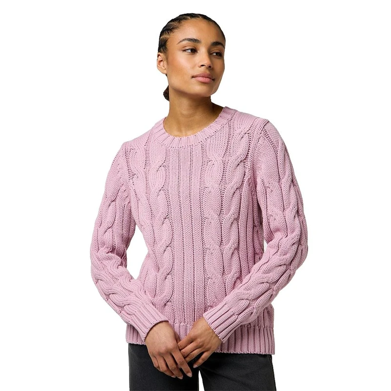 Wrangler Women's Cable Knit Crew Sweater, Keepsake Lilac, XS - Image 1