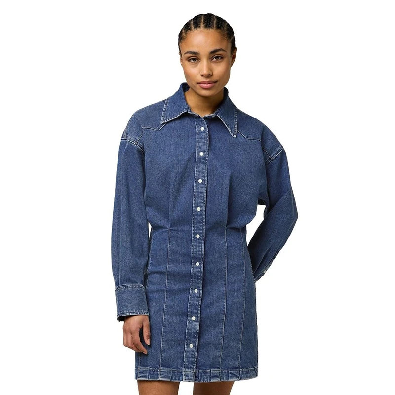 Wrangler Darted Skirt Dress, Sapphire Trace, M - Image 1