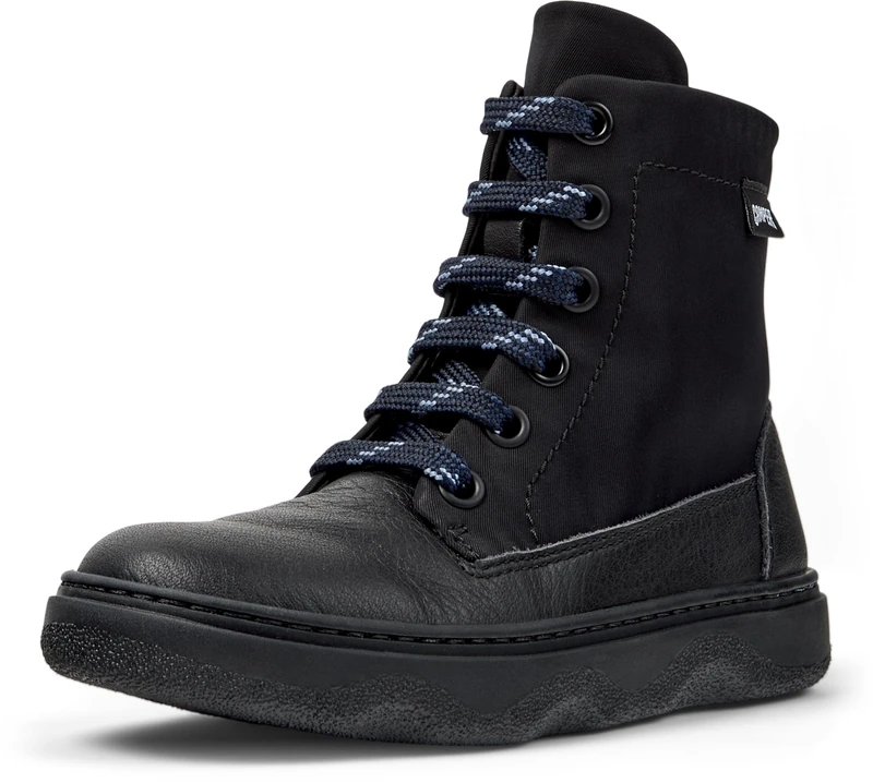 Camper Unisex's Kiddo K900363 Lace Up Bootie, Black 007, 1
