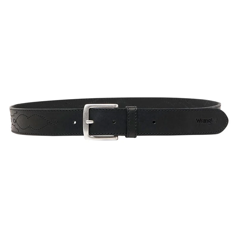 Wrangler Men's Western Stitch Belt, Black, 85, black, 85