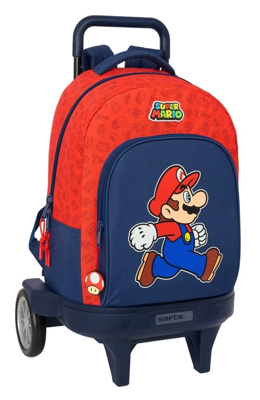 Safta Compact With Remove Evolutive Trolley Super Mario Trick Backpack One Size