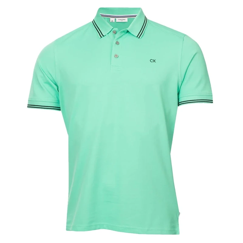 Calvin Klein Mens Campus Tipped Polo Shirt - Mint Tipped - XXL