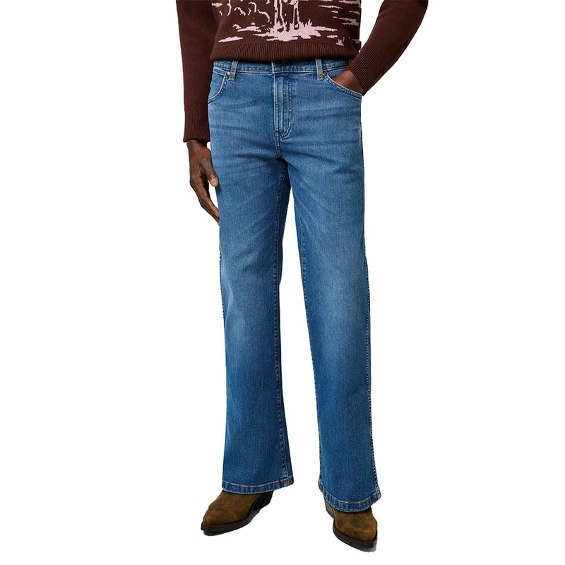Wrangler Men's Loose Boot Jeans Oversized Fit Loose Leg, Sky Breeze, 34 W/32 L