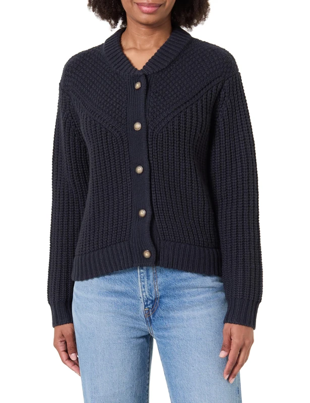 Wrangler Women's Western Cardigan Sweater, Dark Navy, M - Image 1