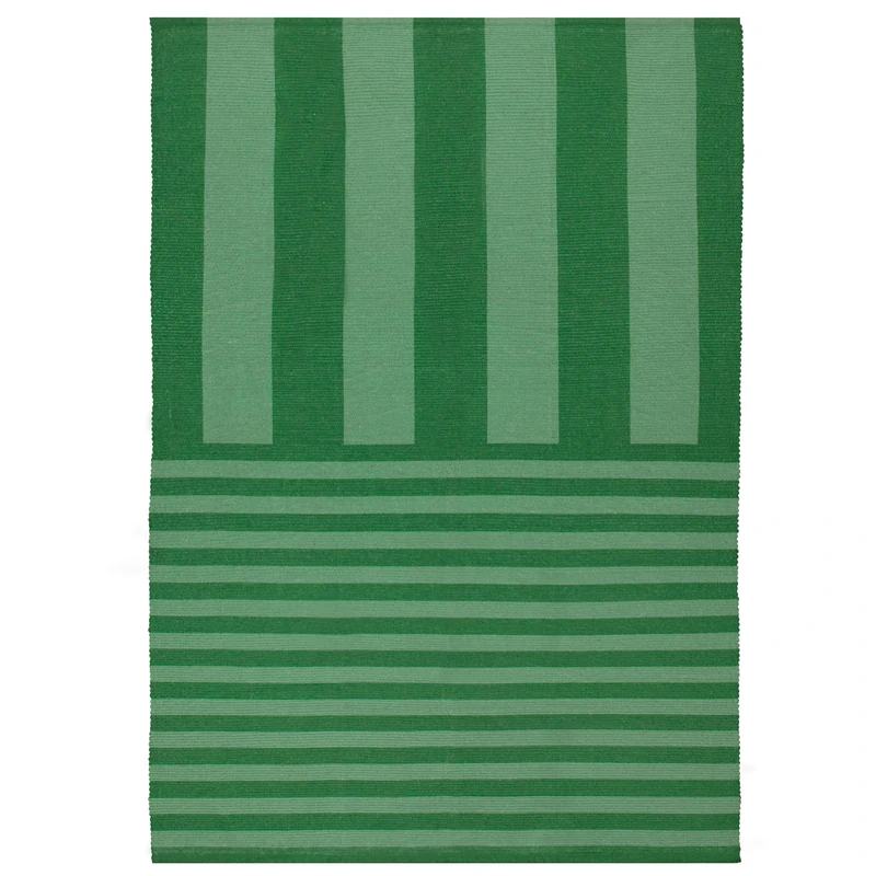 furn. Deck Stripe Rug – Indoor/Outdoor Striped Washable Weather Resistant Lightweight Rug (Green - 120x170cm)