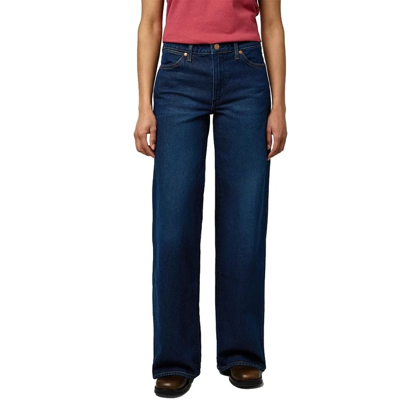 Wrangler Women's World Wide Wide Leg Jeans, Whirlpool, 28W x 30L