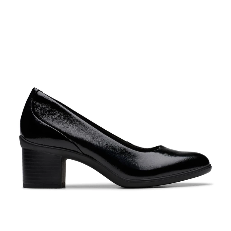 Clarks Shaya Poppy Womens Black Pat, 5