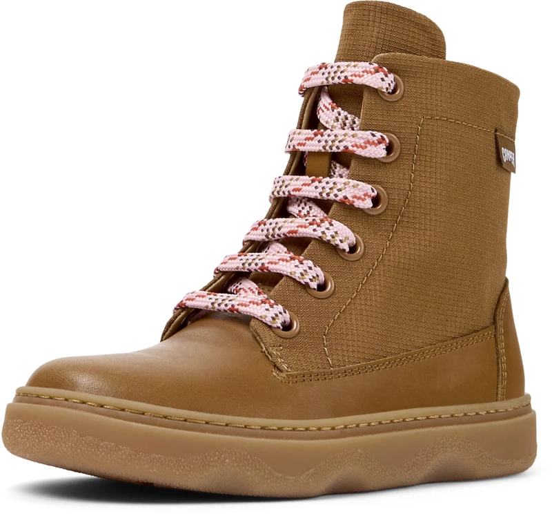 Camper Kiddo K900363 Lace Up Bootie, Medium Brown 008, 34 EU, Medium Brown 008, 1.5 UK