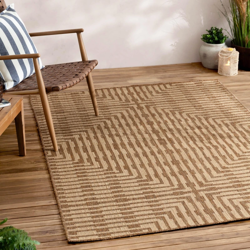 furn. Yard Sandown Jute Effect Indoor/Outdoor Rug - Natural - 140x170cm