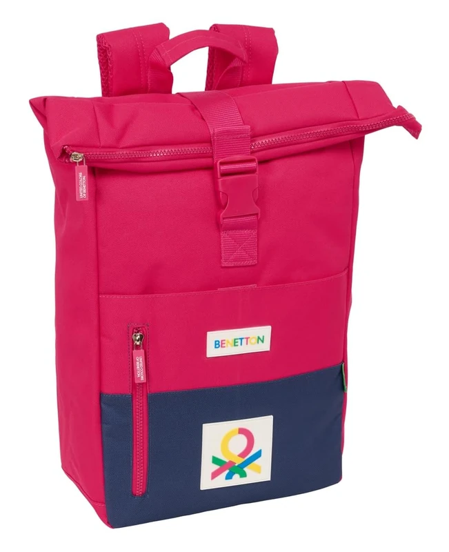 BENETTON CHERRY – Backpack with Flap for 15.6 Inch Laptop, Ideal for Different Ages, Comfortable and Versatile, Quality and Resistance, 28 x 13 x 42 cm, Cherry/Navy, M, Casual - Image 1