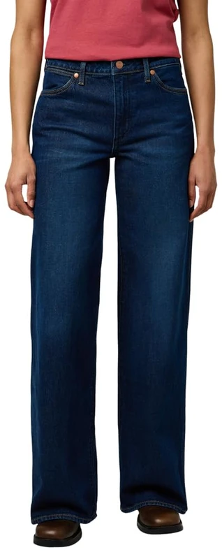 Wrangler Women's World Wide Wide Leg Jeans, Whirlpool, 30W x 32L