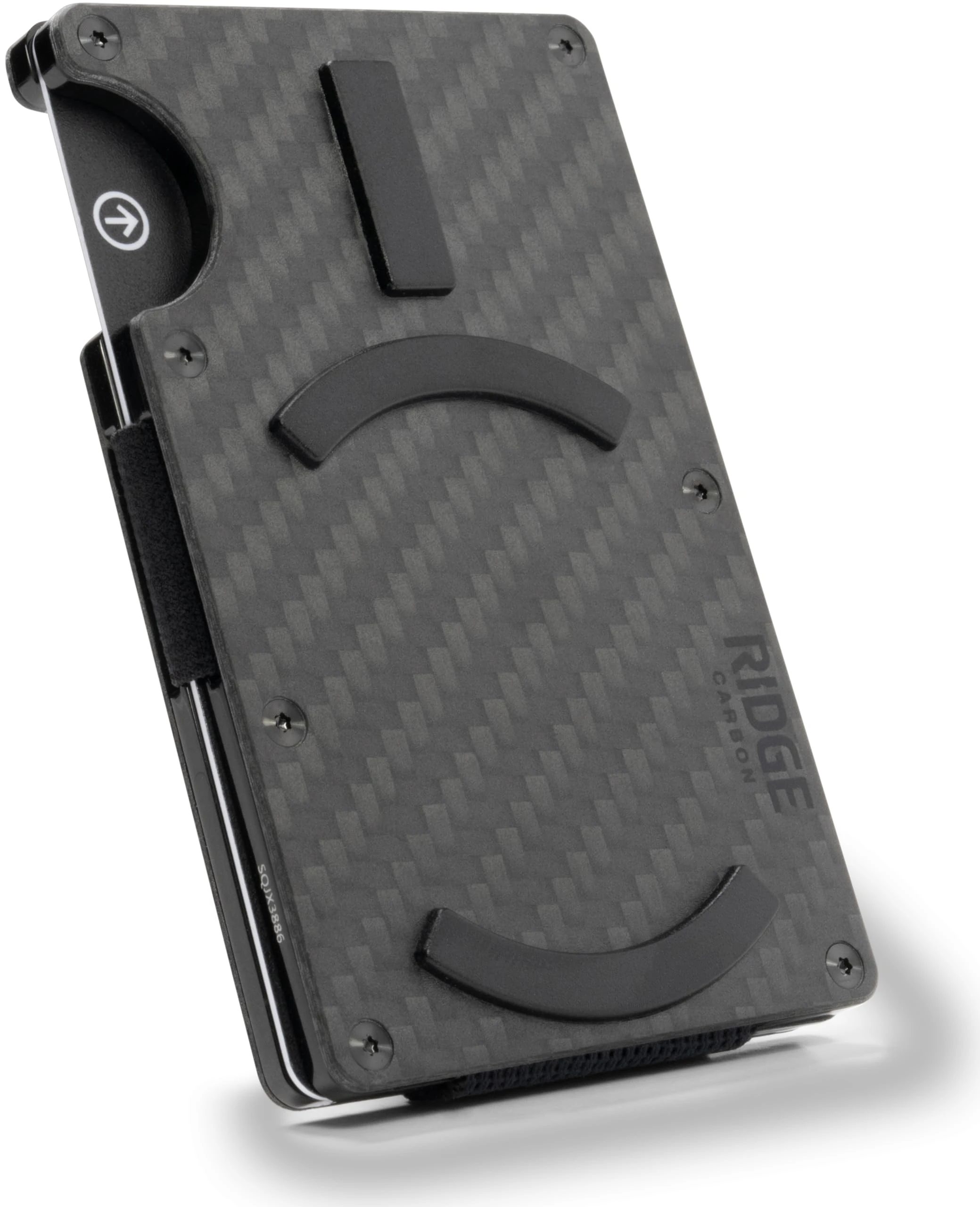 Ridge Wallets for Men Compatible with Magsafe - Slim Minimalist Compact Wallet, RFID Protected Front Pocket Wallets for Men, Integrated Cash Strap Card Holder (Carbon Fiber 3K)