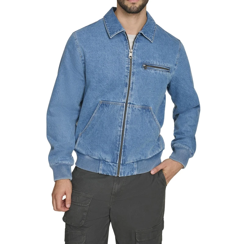 Levi's Men's Western Bomber Jacket, Medium Wash Denim, M