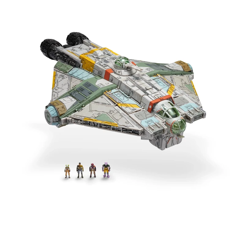 STAR WARS Micro Galaxy Squadron Ghost - 15-Inch Vehicle with Motion and Button Activated Lights and Sounds plus Four 1-Inch Micro Figure Accessories