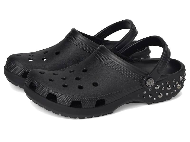 Crocs Unisex Adult, Classic Studded Clog, Black, 3 UK Men/ 4 UK Women