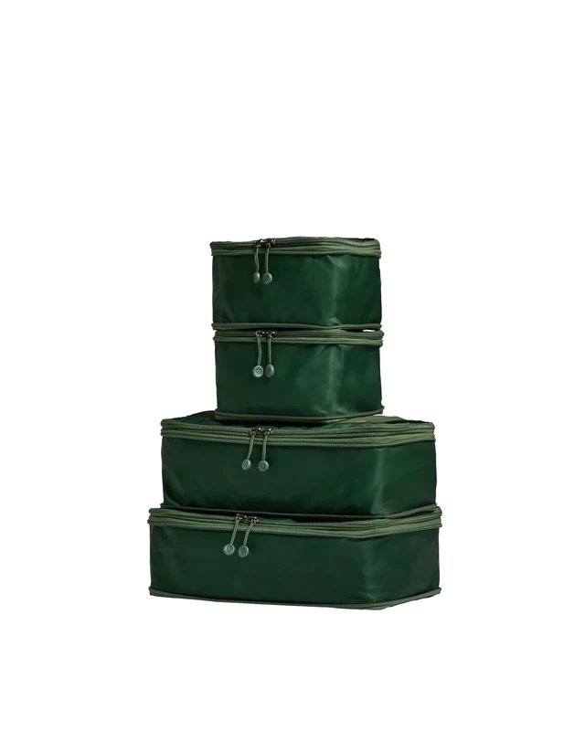 ANTLER - Compression Packing Cubes, Set of 4 Essential Packing Cubes for Suitcases and Backpacks - Holiday, Travel & Accessories Organiser, Easy Clothes and Shoe Storage Green