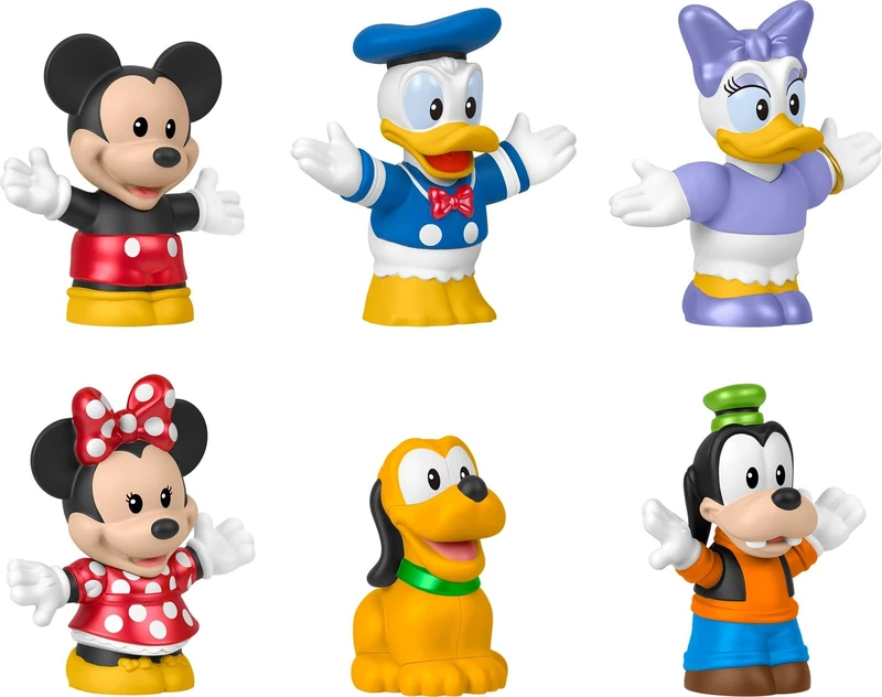 Fisher-Price Little People Toddler Toy Disney Mickey Mouse & Friends 6-Piece Figure Set for Preschool Pretend Play Kids Ages 18+ Months, JHD08