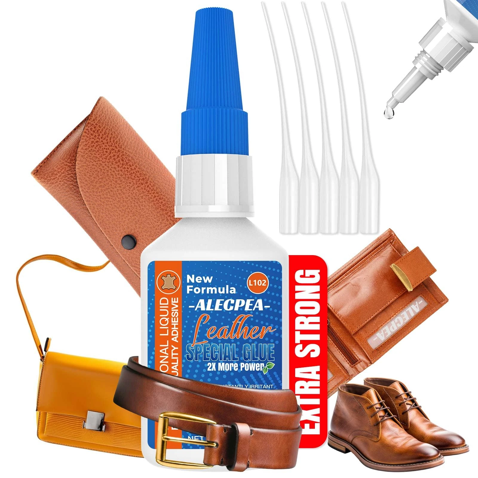 30g Leather Glue Repair - Strong Leather Adhesive - Clear for Crack & Patch Repair - Flexible Bonds Waterproof Leather Glue Adhesive Purses, Jackets, Bags, Shoes and More
