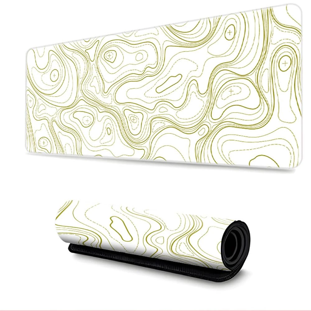 Surwin Gaming Mouse Pad, Washable Large Mouse Pad HD Printing Gaming Mouse Mat with Anti-Slip Base, Desk Mat Long Gaming Mat for Keyboard Computer Laptop Office Home Work (600x1200mm,Beige)