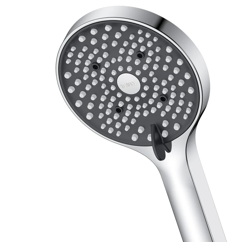 YEAUPE Shower Head,110mm Large Powerful Flow Shower Heads High Pressure 6 Modes Pressure Boosting Handheld Showerhead for Low Water Pressure Electric Shower Head,Chrome