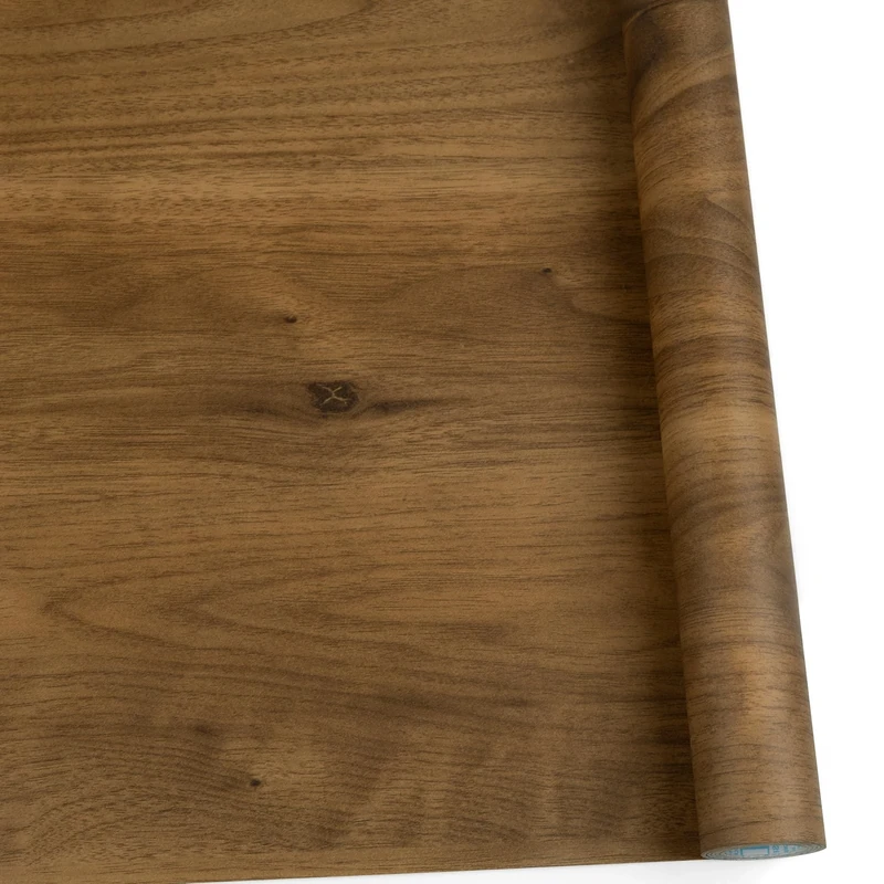 Abyssaly Wood Effect Vinyl Wrap Self Adhesive Wallpaper for Furniture, Dark Oak Wood Sticky Back Plastic Roll, Brown Wallpaper for Desk, Kitchen Worktop,Windowsill 40cm X 300cm