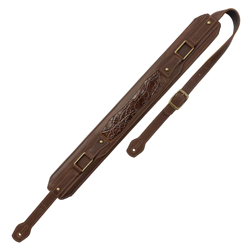 Levy's Apex Series Genuine Crazy Horse Leather 3" Guitar Strap with Padding and Antique Brass Hardware, Brown (MCH11APX-BRN)