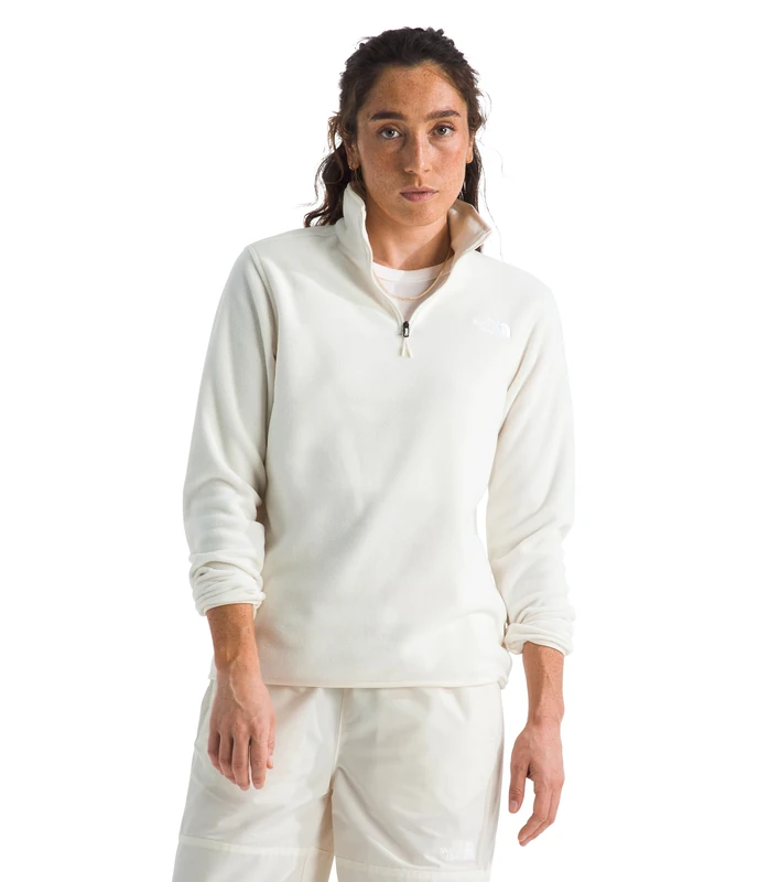 The North Face Women's Glacier Fleece 1/4 Zip Jacket, White Dune, XL