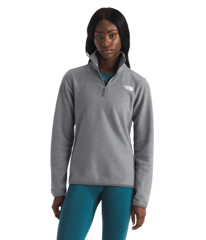 The North Face Women's Glacier Fleece 1/4 Zip Jacket, Tnf Mid Grey Heather, XS