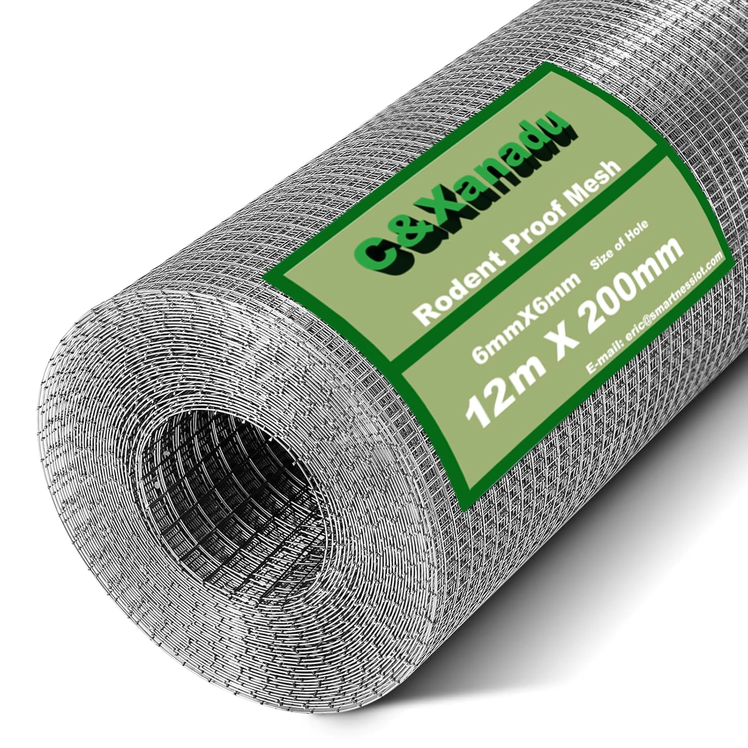 C&Xanadu 200mmX12m Rat Mesh Rodent Proofing Wire Mesh Roll,Welded Steel Mesh Panels,Hot Dip Galvanised Wire Netting Fence Mesh-Stop & Prevent Rat & Mouse and Squirrel Access