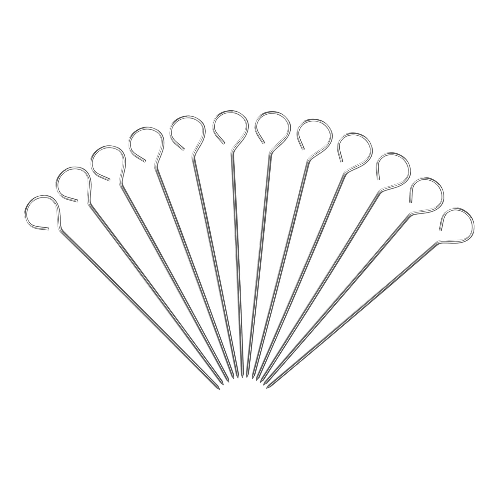 12 PCS 8‘’ Stainless Steel Metal Skewers for Kebabs, skewers Stainless Steel, for Air Fryer,Chicken skewers,Turkey Kebabs,BBQ Accessories(12)