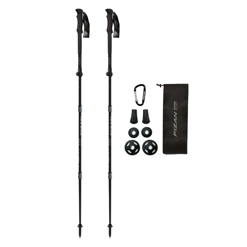 Fizan RFP Touring - Adjustable Trekking Poles for Walking & Hiking - Rapid Folding for 15" collapsed Length