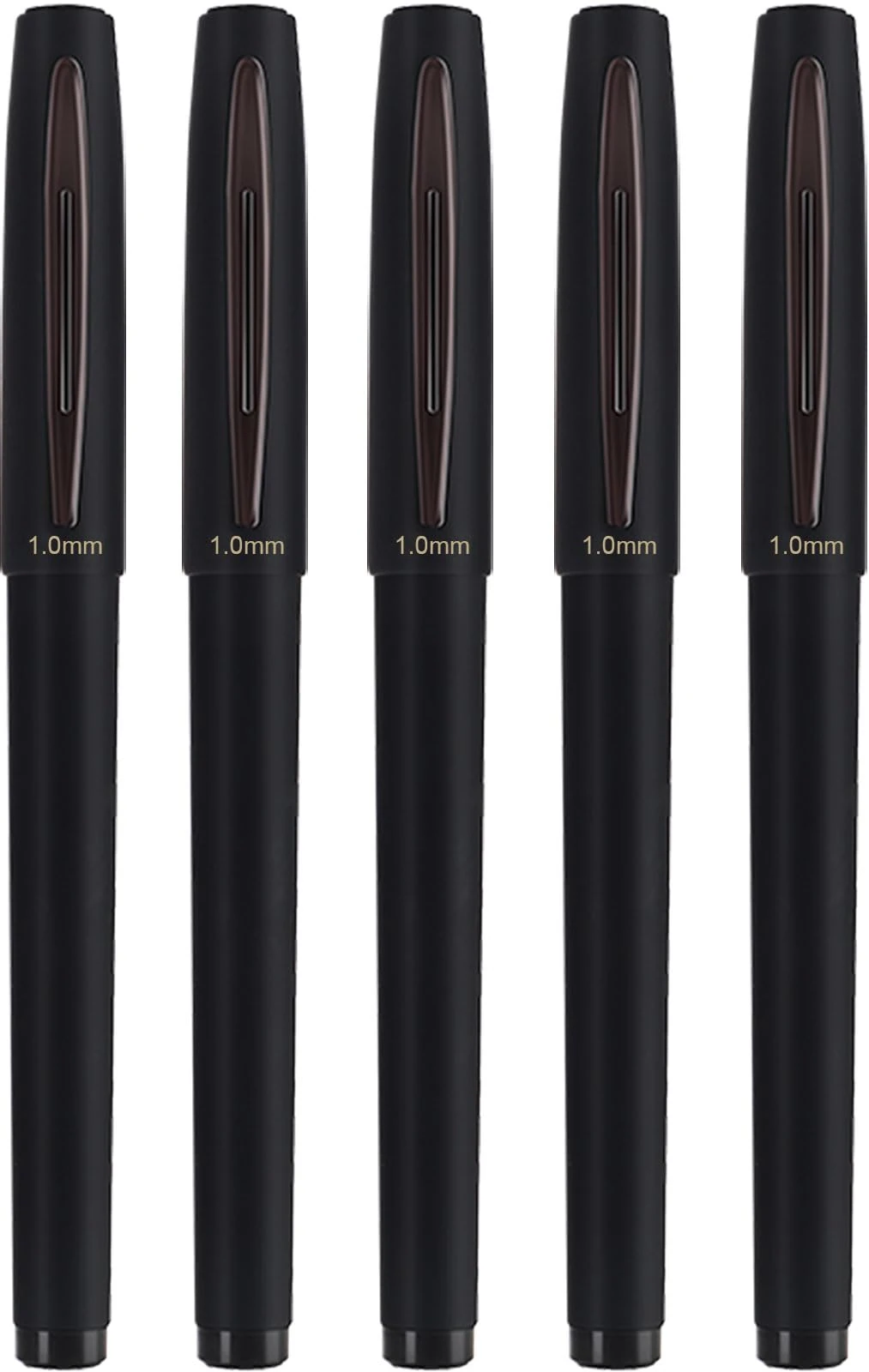 Archic Gel Pens Black Ink 1.0mm Bold Ballpoint Pen Quick-Drying for Writing Drawing Doodling - Pack of 5