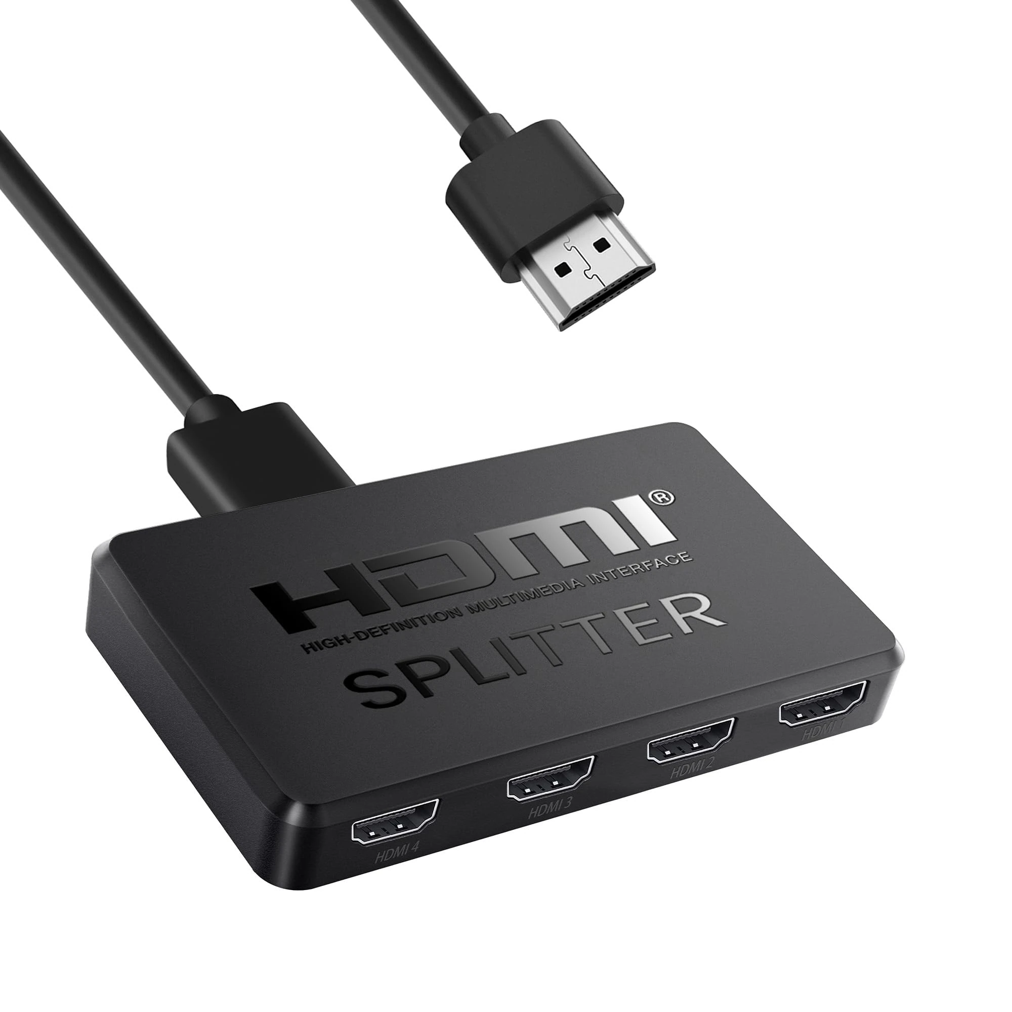 HDMI Splitter 1 in 4 out, NEWCARE 4 Port hdmi Splitter support 3D 4K 30HZ, 4K HDmi splitter 1x4 (Mirror Only, Not Extend), 4 Way Distributor HDmi splitter for Full HD HDTV Blu-ray DVD, Fire Stick