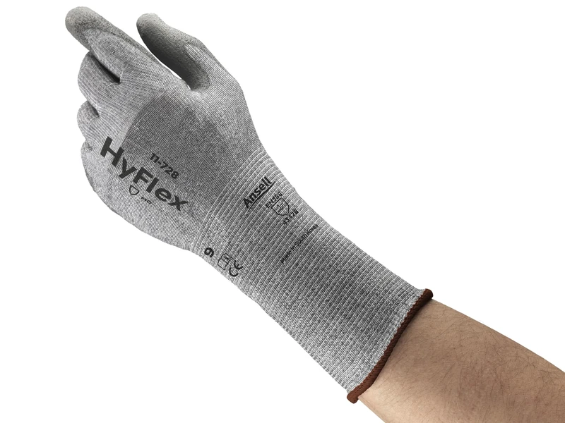 Ansell Hyflex 11-728 Safety Work Gloves Mechanical Protection, Size 10 (XL), (12 Pairs)